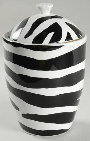 Zebra Black Medium Canister & Lid