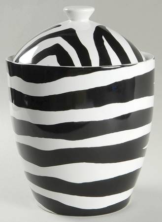 Zebra Black Large Canister & Lid