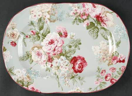 English Rose 14" Oval Serving Platter