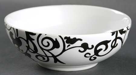 Rococo Black and White Soup/Cereal Bowl