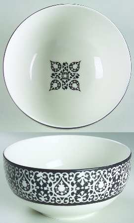 French Market Black Soup/Cereal Bowl
