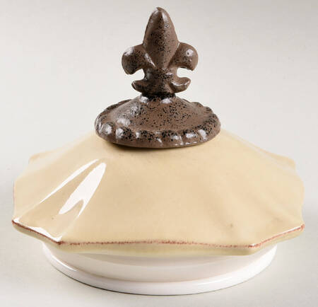 Fleur De Lis Cream Lid for Small Canister