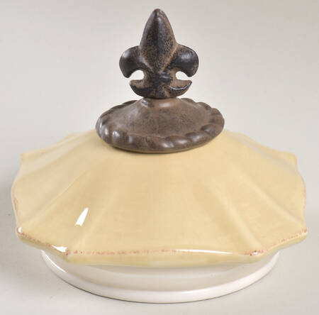 Fleur De Lis Cream Lid for Large Canister