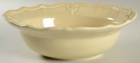 Fleur De Lis Cream 12" Oval Serving Bowl by Artimino
