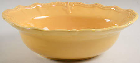 Fleur de Lis Yellow 12" Oval Vegetable Bowl