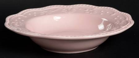 Scallop Pink Large Rim Soup Bowl