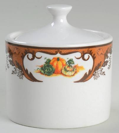 Pumpkin Harvest Sugar Bowl & Lid