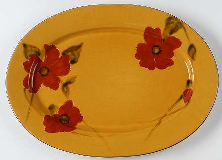 Flowers of Paradise 18" Oval Serving Platter
