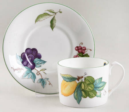 Georgian Fruit Flat Cup & Saucer Set