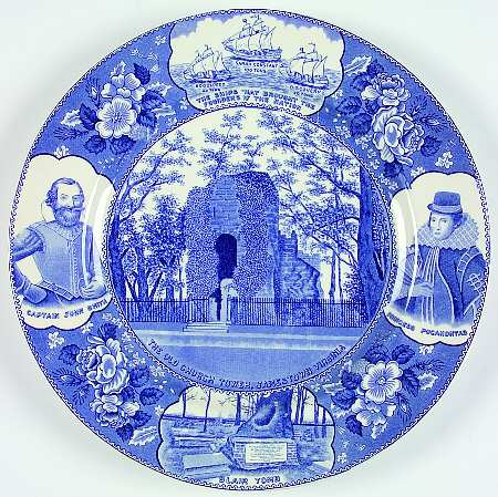 Old Church Tower Jamestown Blue by Adams China