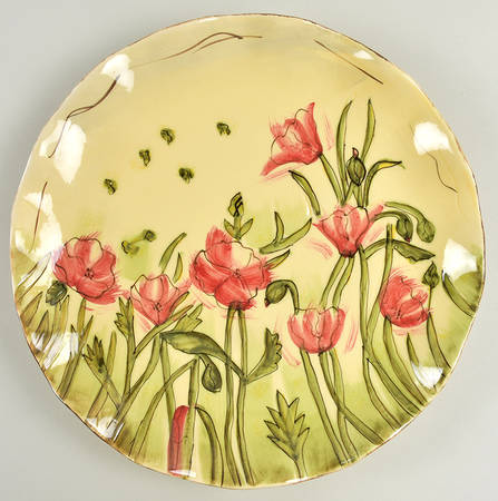 Scribed Poppy 13" Chop Plate (Round Platter)
