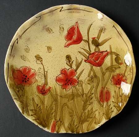 Scribed Poppy Salad Plate