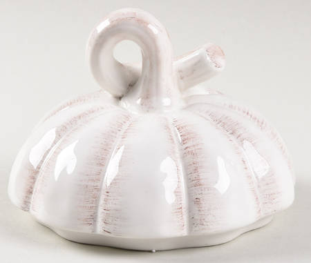 Pumpkin (Antique White) Lid for Covered Soup Bowl