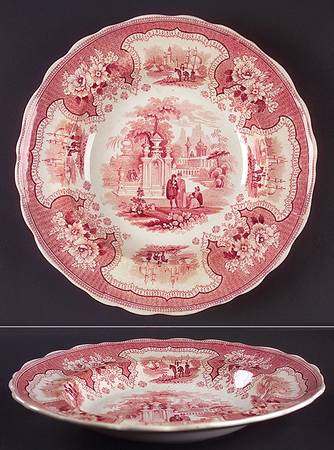 Palestine Red Large Rim Soup Bowl