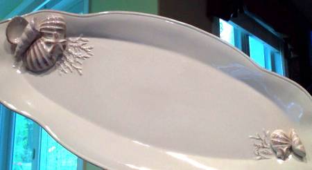 By the Sea Cream 20" Oval Serving Platter