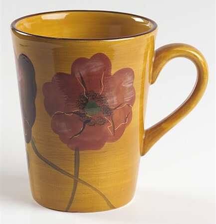 Fleur Rouge (Country French, Brown Trim) Mug
