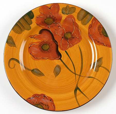 Fleur Rouge (Country French, Brown Trim) Salad Plate
