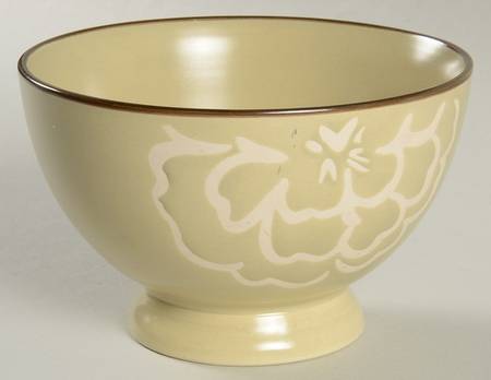 Flower Wax Taupe Soup/Cereal Bowl