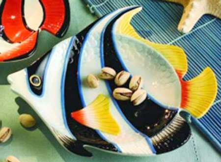 Tropical Fish Figural Snack/Canape Plate
