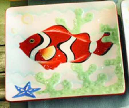 Tropical Fish Square Salad/Dessert Plate