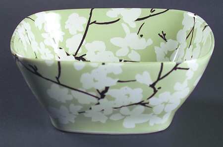 Mia Blossoms Green Soup/Cereal Bowl