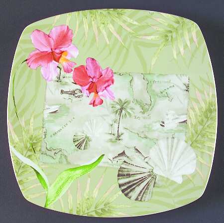 Travel Carribean Khaki Salad Plate