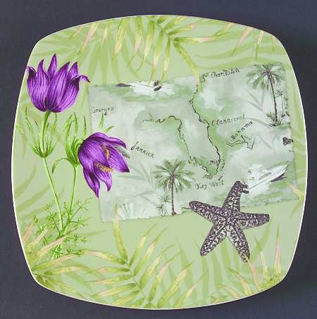 Travel Carribean Khaki Salad Plate