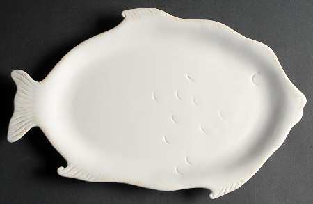 By the Sea Blue White 16" Figural Platter