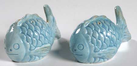 By the Sea Blue White Figural Salt & Pepper Set