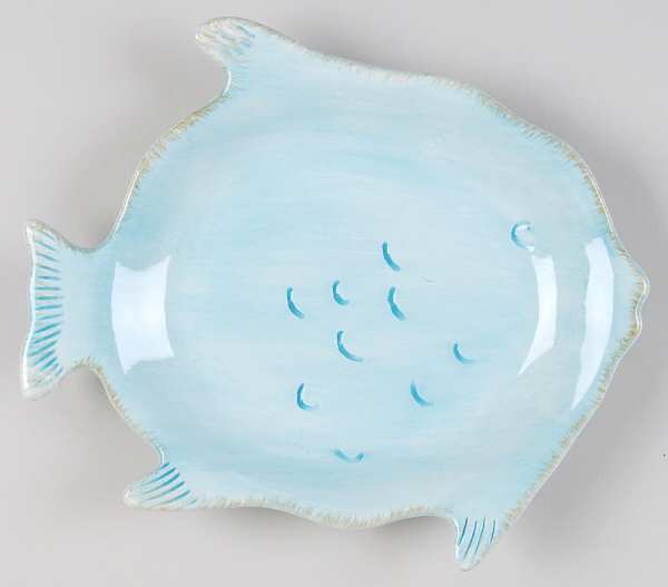 By the Sea Blue White Figural Salad Plate