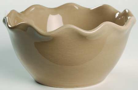 Ruffled Taupe Soup/Cereal Bowl