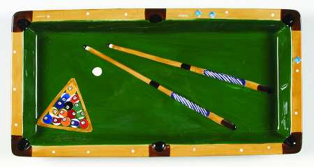 Billiards 16" Rectangular Serving Platter