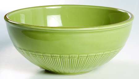Vintage Pleats Green Soup/Cereal Bowl
