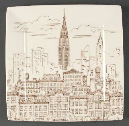 City Scenes Sepia Dinner Plate