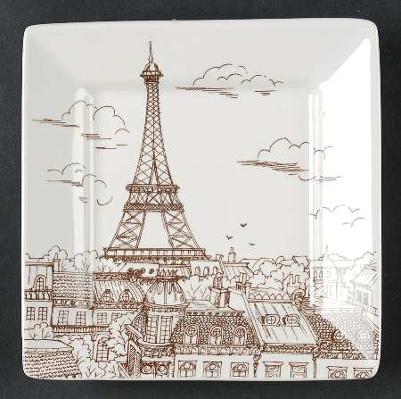 City Scenes Sepia Appetizer Plate