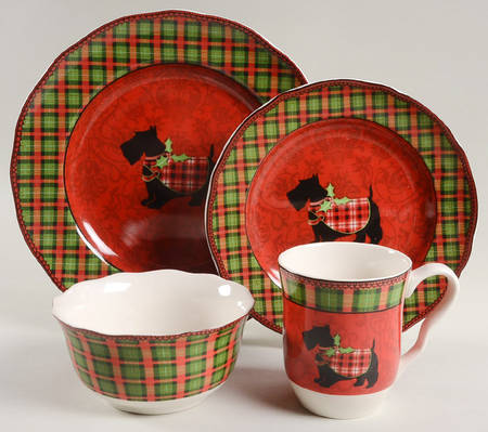 Christmas Scotty 4 Piece Place Setting by 222 Fifth (PTS)