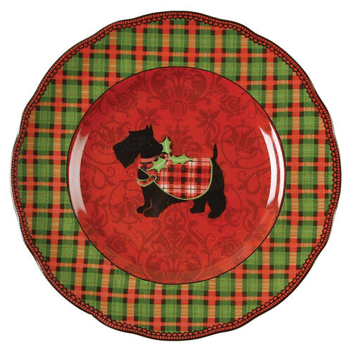 Christmas Scotty Appetizer Plate