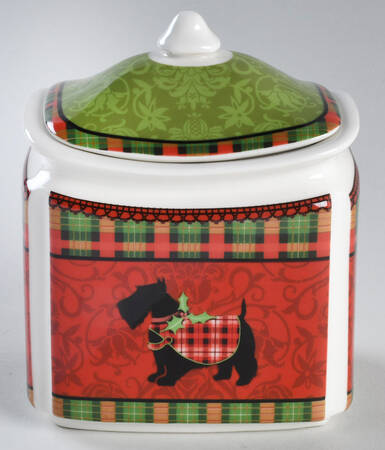 Christmas Scotty Small Canister & Lid