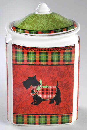 Christmas Scotty Medium Canister & Lid