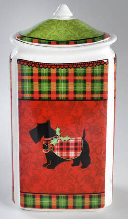 Christmas Scotty Large Canister & Lid
