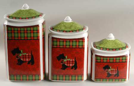 Christmas Scotty (3 Piece) Canister Set (Box Set)
