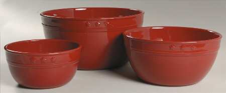 General Store Red (3 Piece) Mixing Bowl Set