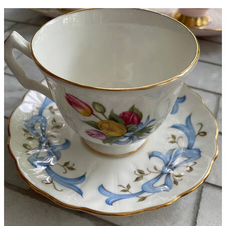 Flower of the Month Footed Cup & Saucer Set