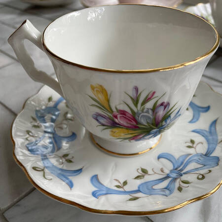 Flower of the Month Footed Cup & Saucer Set