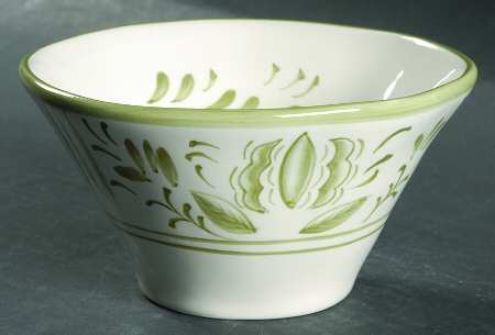 Antique Olive Floral Soup/Cereal Bowl