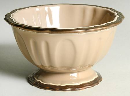 Versailles Taupe Footed Dessert Bowl