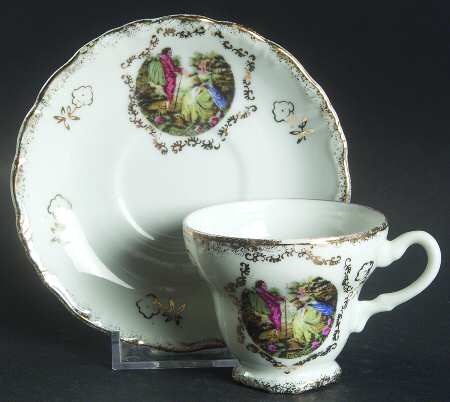 Courtship Footed Demitasse Cup & Saucer Set