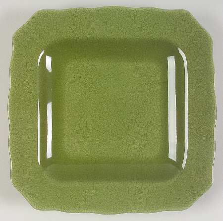 Alba Crackle Green Square Salad Plate