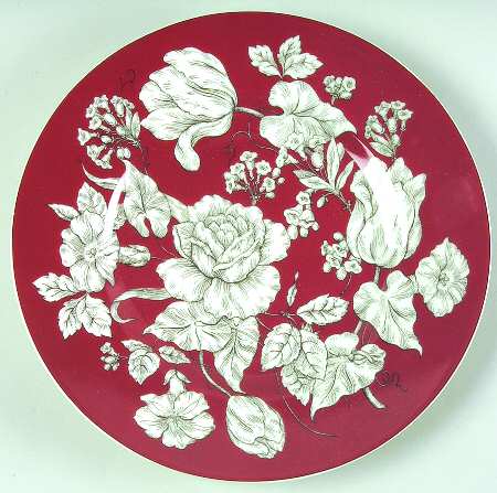 Country Toile Red Salad Plate