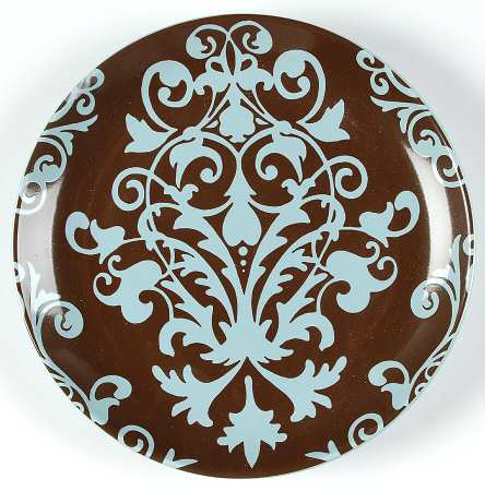 Rococo Blue Brown Salad/Dessert Plate
